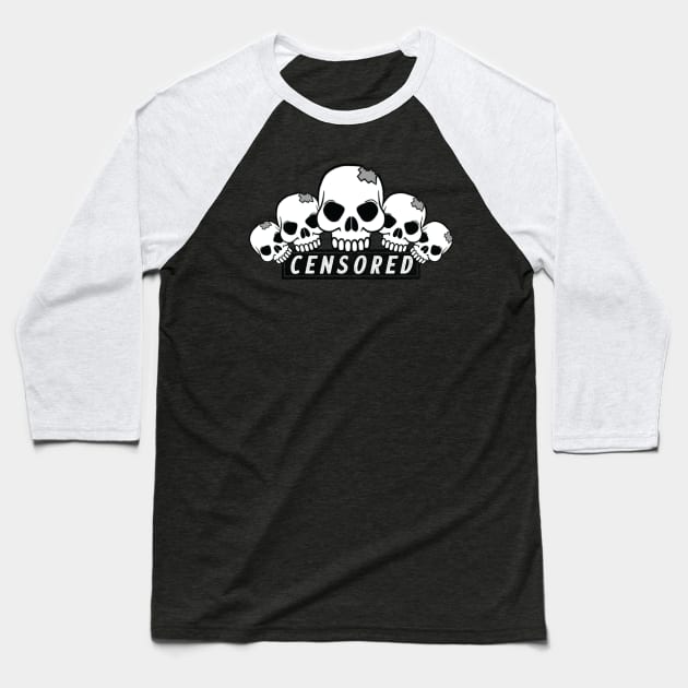 Censored Skulls Baseball T-Shirt by MaximationGraphix2020